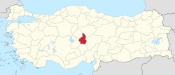 Nevşehir'in Türkiye'deki konumu
