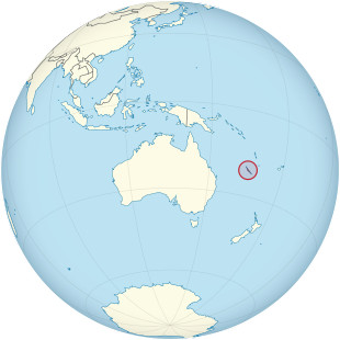 Locatie van Nieuw-Caledonië