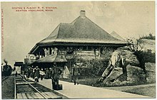 Early-20th-century postcard of the station Newton Highlands station postcard (2).jpg