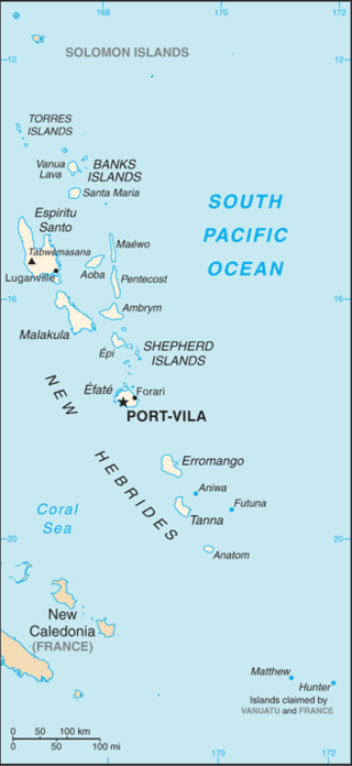 Mapa de las islas Vanuatu