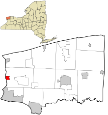 Niagara County New York áreas incorporadas e não incorporadas Lewiston realçado.