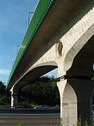 Passerelle de Noisy-le-Grand sur l'A4 - Travée centrale et corne de vache.