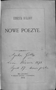 Ernest Buława Nowe poezye (Tarnowski)