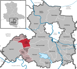 Elhelyezkedése Saalekreis térképén