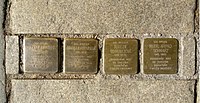 Čeština: Stolpersteine, Javoříčská 6 v Olomouci. English: Stolpersteine in the city of Olomouc, Olomouc Region, Czech Republic.