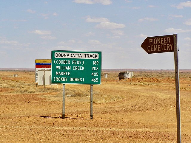 Road signs at Oodnadatta