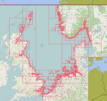 The area covered by the OpenSeaMap chart bundle 'NorthSea' as of may 2016.