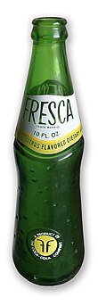 The original Fresca bottle design from 1966, designed by Hodgman-Bourke of New York City Original Fresca Bottle, circa 1966, designed by industrial designers, Hodgman-Bourke of New York, New York.jpg
