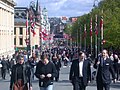 Karl Johans gate in spring (Norwegian Constitution Day, 17 May)