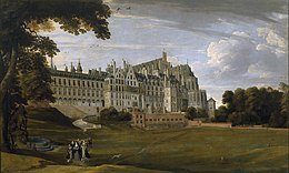 A Brueghel veduta: The Royal Palace of Brussels (The Palace of Coudenberg); c. 1627, oil on canvas, 150 × 228 cm, Museo del Prado.