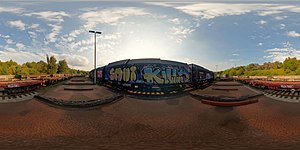 Graffiti Güterzug 360° Ansicht