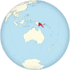 Papua New Guinea on the globe (Oceania centered).svg