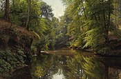 Peder Mønsted - Skovbevoksede River Landskab.jpg