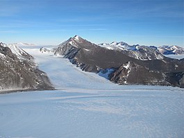 The glacier flowing from the Pensacola Mountains onto the Filchner-Ronne Ice Shelf Pensacola Glacier.jpg