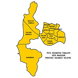 Peta kecamatan Tamalate ring Kota Makassar