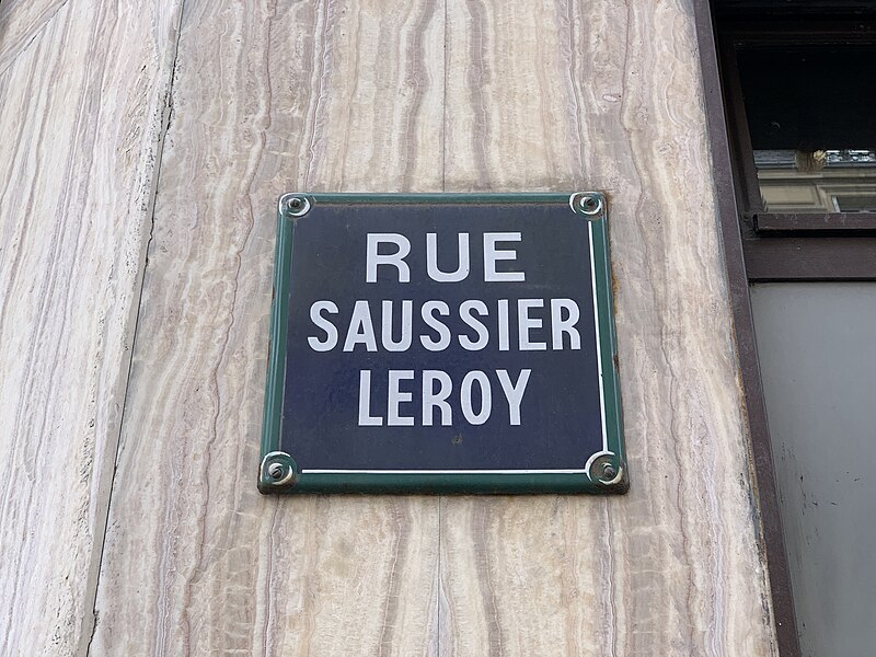 File:Plaque Rue Saussier Leroy - Paris XVII (FR75) - 2021-08-22 - 2.jpg