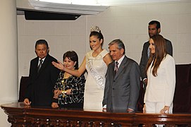 Miss Panama 2010, Anyolí Ábrego, and the Panamanian delegation to Peru