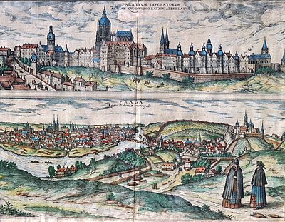 Prague Castle in 1595 by Joris Hoefnagel.