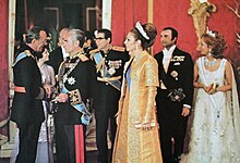 Prince Bernhard of the Netherlands together with Shah Reza and Queen Farah of Iran. Tehran, 1970s Prince-Bernhard-Shah of Persia-Queen Farah-1970.jpg