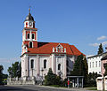 * Nomination Church in Prószków (Proskau), Upper Silesia --Pudelek 19:52, 30 June 2011 (UTC) * Promotion  Comment The right lines aren't stright. There are little green and violet chromatic aberrations (I can work it if you want)--Lmbuga 23:00, 30 June 2011 (UTC) New version with less chromatic aberrations and with correction of perspective. You can revert the version if you want--Lmbuga 23:11, 30 June 2011 (UTC) New version is OK, but in my opinion perspective was good --Pudelek 09:51, 1 July 2011 (UTC)  Support Small issue with sharpness at the tower top, but overall good quality. --H005 10:33, 9 July 2011 (UTC)