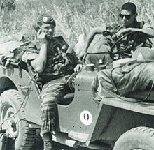 Le colonel Érulin, chef de corps du 2e REP, en Jeep lors de l'opération à Kolwezi en 1978