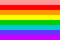 Le drapeau initial de juin 1978 créé par Gilbert Baker avec huit couleurs.