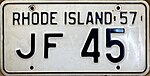 Rhode Island 1957 license plate.jpg