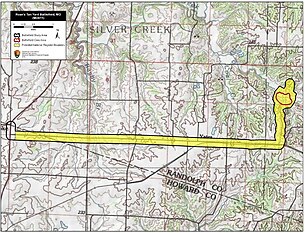 Map of the Roan's Tan Yard battlefield Roan's Tan Yard Battlefield Missouri.jpg