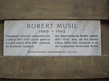 Commemorative plaque in Brno