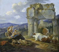 ローマの羊飼いと家畜 　(1674) シュテーデル美術館