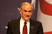 Ron Paul speaking at the 2010 CPAC. Ron Paul by Gage Skidmore.jpg