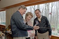With Ronald Reagan and Nancy Reagan (at Camp David on 13 April 1986)