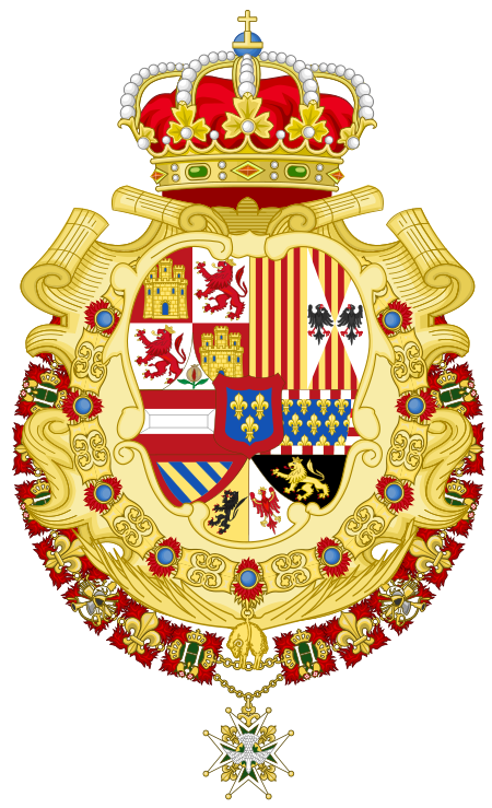 ไฟล์:Royal_Greater_Coat_of_Arms_of_Spain_(1700-1761)_Version_with_Golden_Fleece_and_Holy_Spirit_Collars.svg