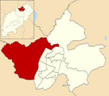 Location of Rural West ward Rural West ward in Corby 2015.svg