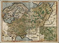 Exemplo de uso Rússia, Mercator, 1595 Moscóvia está listada como uma de suas localidades.