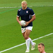 Hall warming up for England in 2016 Ryan Hall England.jpg