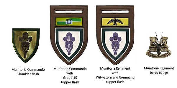 SADF дәуіріндегі Munitoria Commando айырым белгілері