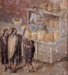 Bread stall, from a Pompeiian wall painting Sale bread MAN Napoli Inv9071 n01.jpg
