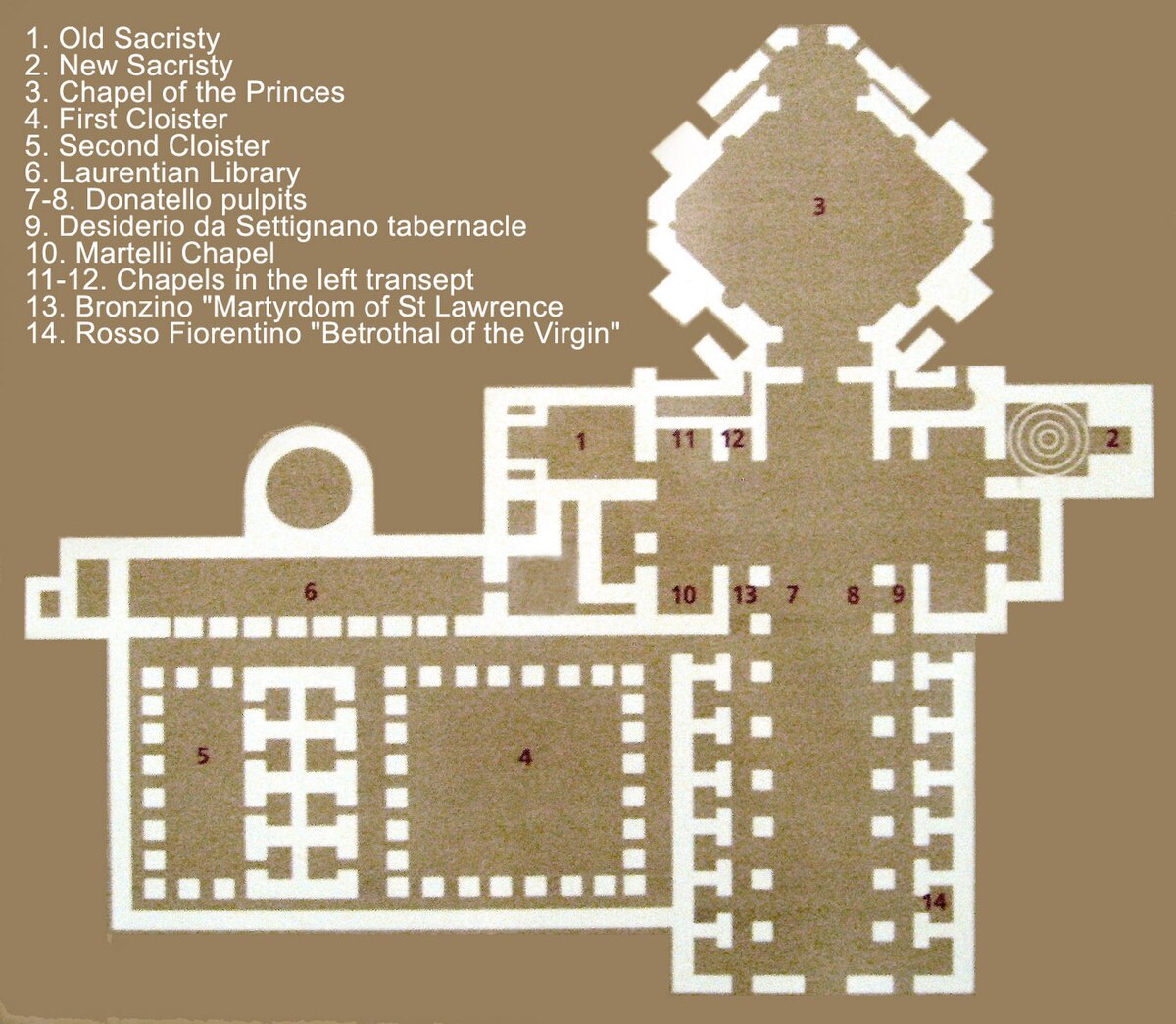 Базилика Сан-Лоренцо Флоренция план