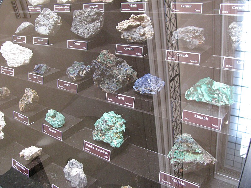 File:Sarajevo Museum minerals on display.JPG