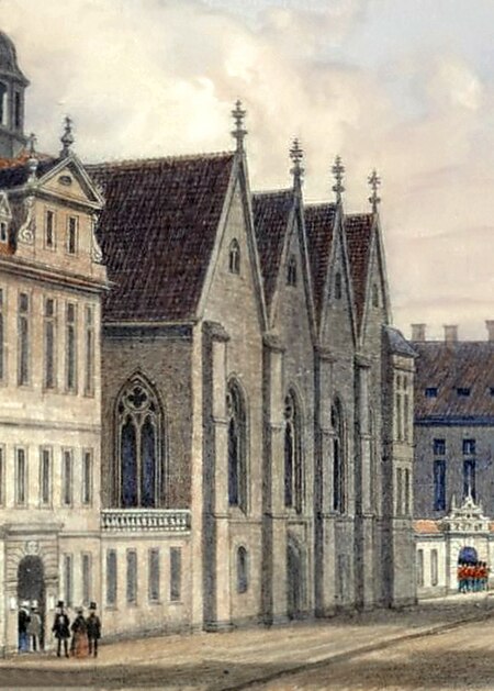 Schlosskirche Hannover 1815 und 1835 circa Wilhelm Kretschmer Aquarell Stadtschloss Leineschloss in der Leinstraße