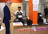 Secretary Kerry Buys Hometown Dunkin' Donuts at the Newly Opened Dunkin' Donuts Location in the State Department Cafeteria (20953133258).jpg