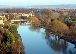 řeka ze zámku Shrewsbury