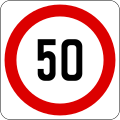 Maximum speed limit in kilometres per hour (km/h)