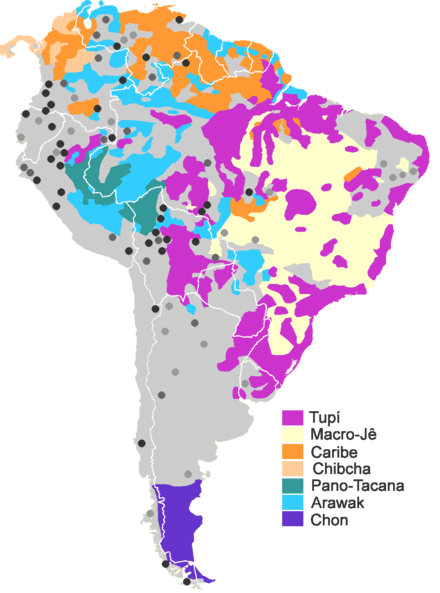 A linguistic map of South America