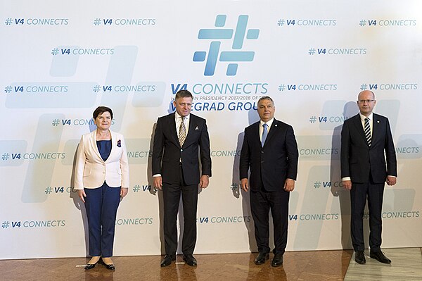 Fico meets with Hungarian Prime Minister Viktor Orbán, Polish Prime Minister Beata Szydło and Czech Prime Minister Bohuslav Sobotka in Budapest, Hunga