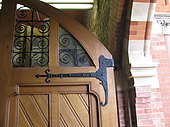 Hinge of a door of the St Pancras railway station (London)