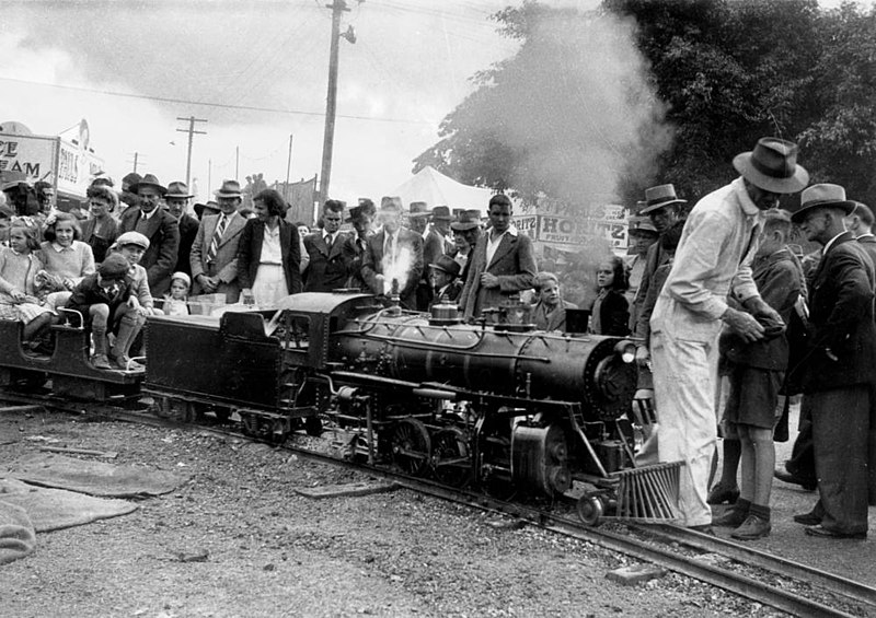 File:StateLibQld 1 102513 Children enjoying a ride on the miniature railway at the Brisbane Ekka in 1948.jpg