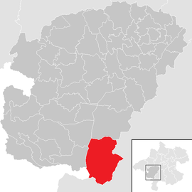Poloha obce Steinbach am Attersee v okrese Vöcklabruck (klikacia mapa)