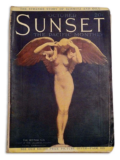 Adolph Alexander Weinman's Descending Night, featured on the cover of Sunset magazine (October 1915)